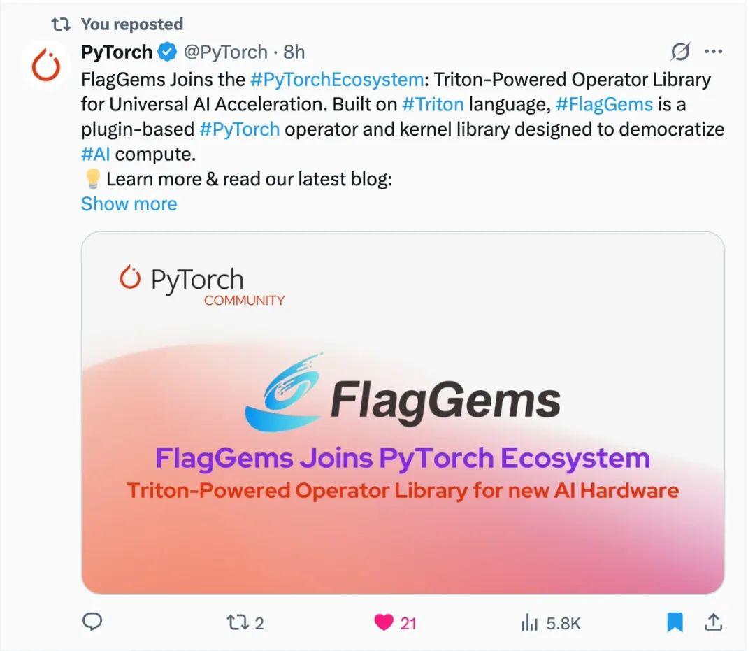 跨芯片 AI 算子库 FlagGems 正式加入PyTorch 基金会生态项目体系 - 知乎