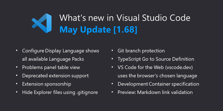 VS Code 1.68 正式发布！扩展有 Sponsor 按钮啦！ - 知乎
