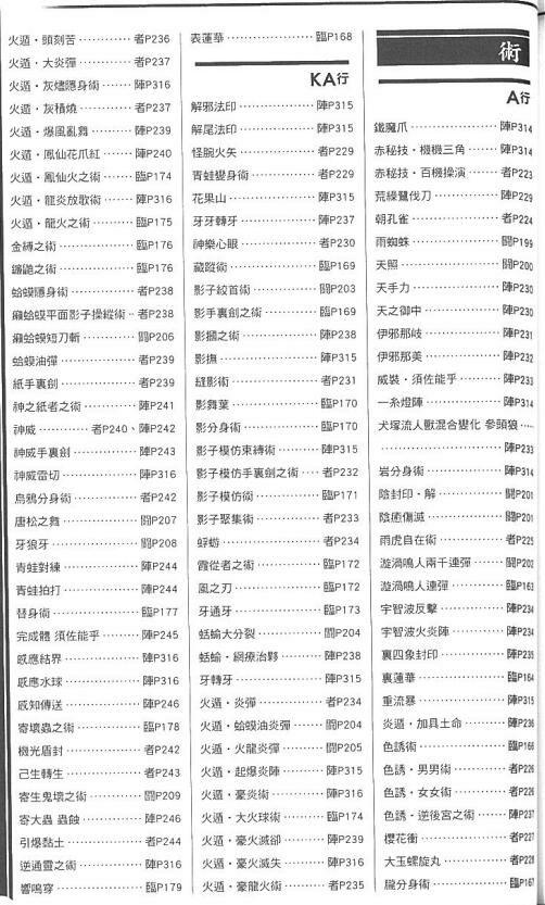 谁知道火影忍者中出现过的,全部的232个忍术?都是什么? - 知乎