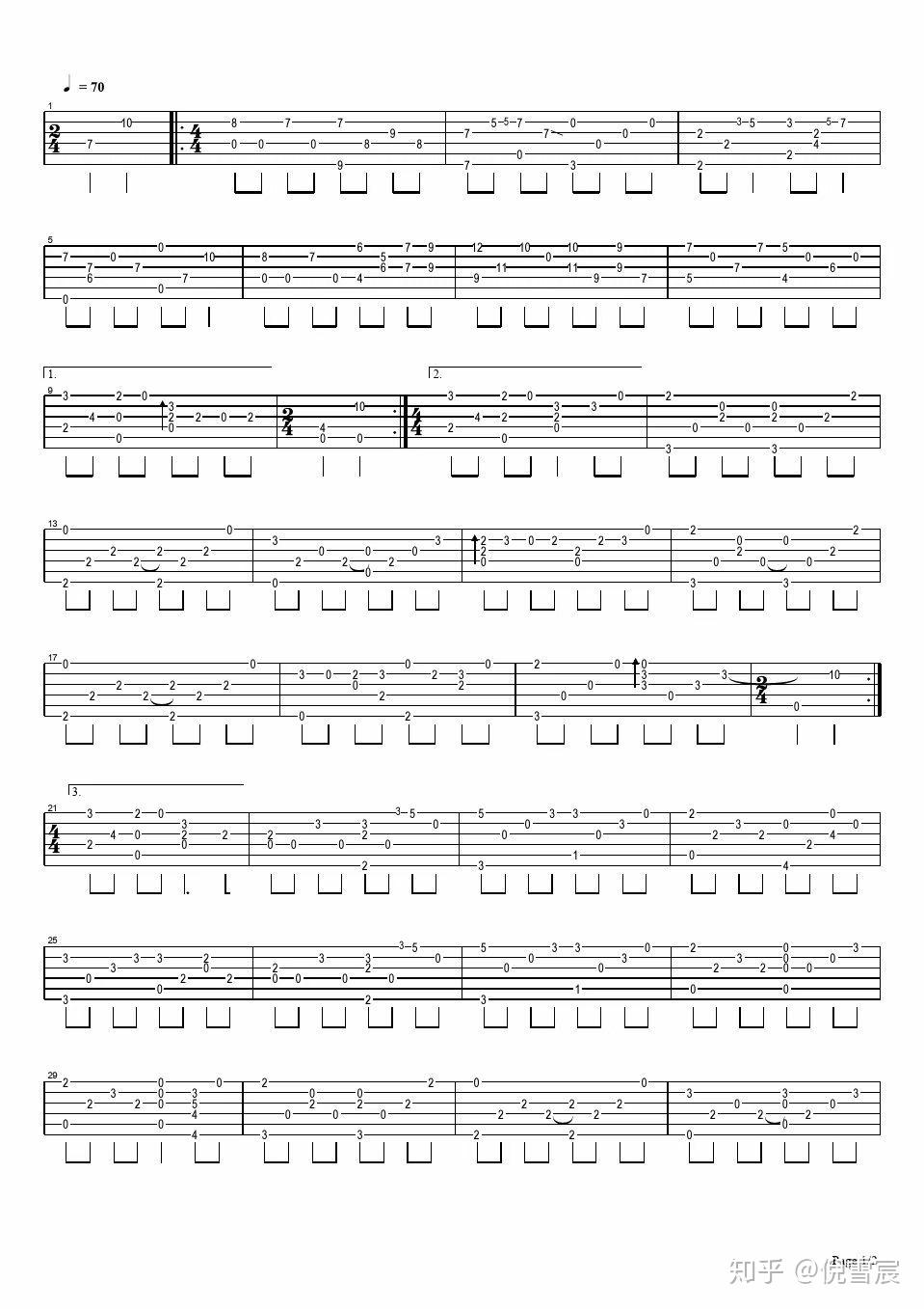 求解答五线谱《风之诗》的调性和节奏问题? - 知乎