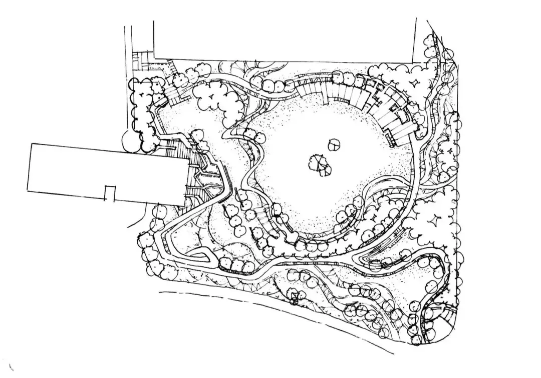 风景园林平面图线稿图片