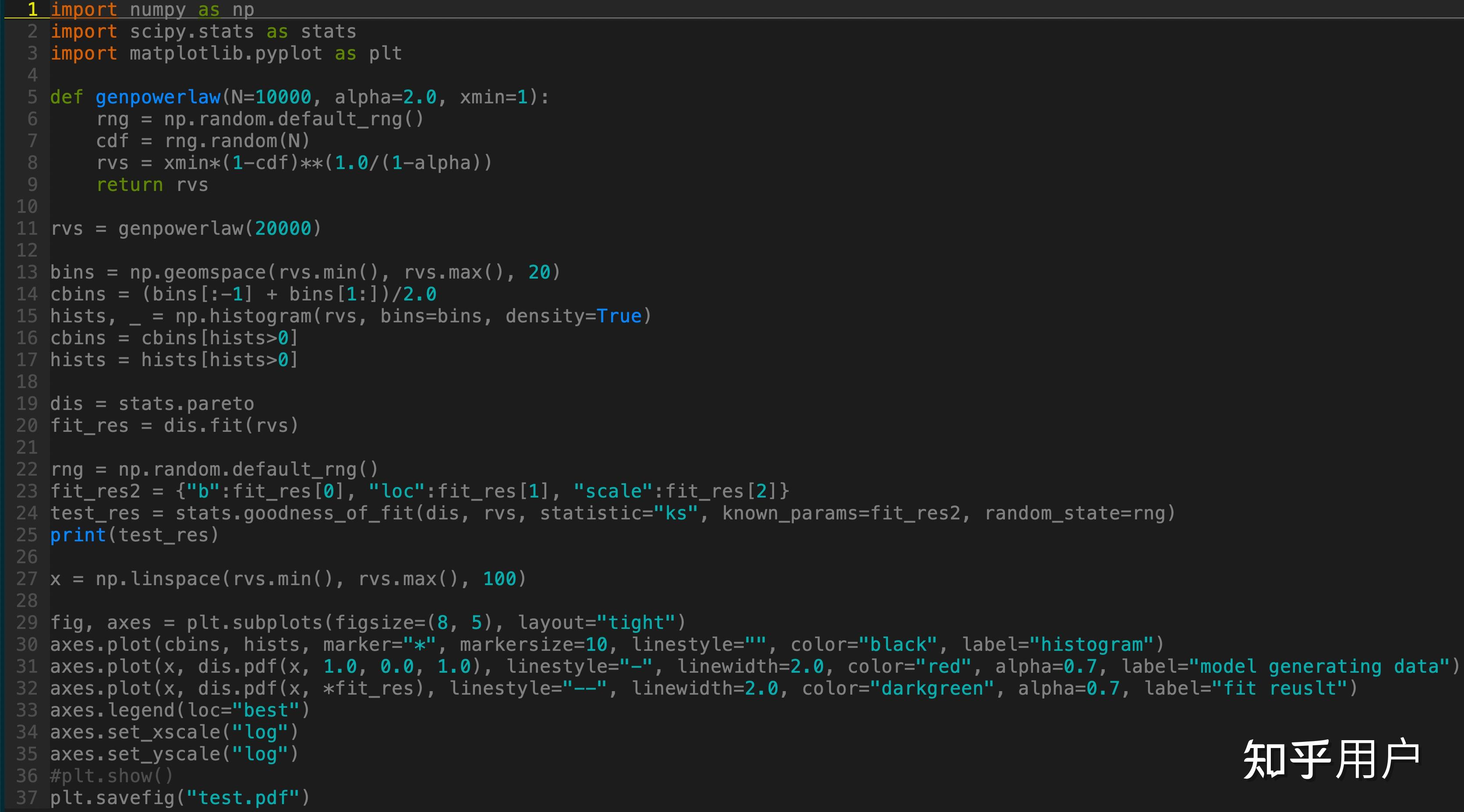 python如何生成服从幂律分布的随机数;python如何自定义随机数所服从的分布函数? - 知乎