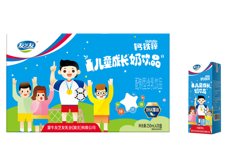 蒙牛友芝友新品推荐 钙铁锌儿童成长奶饮品 品质营养纯粹好味道