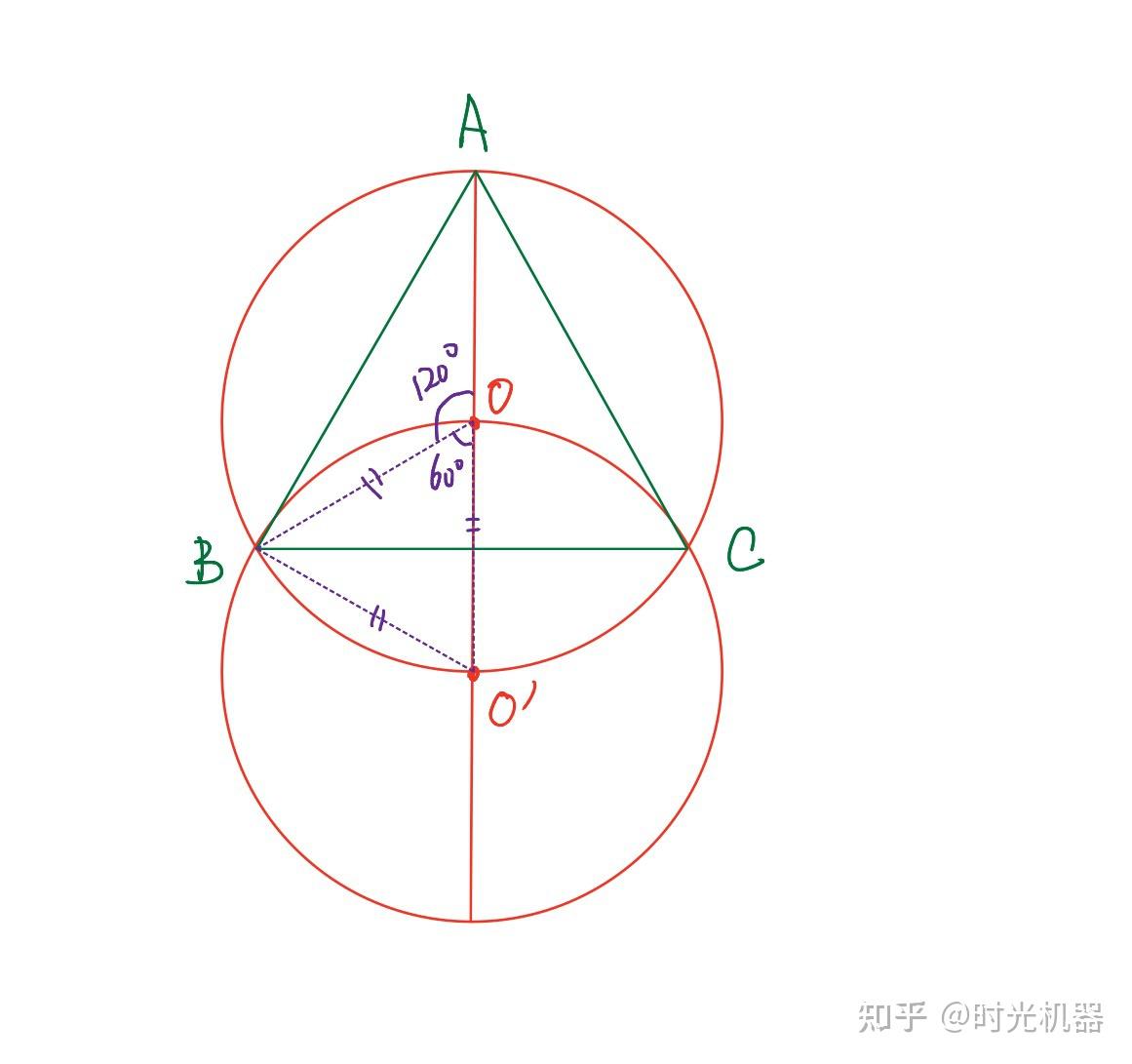 圆内画等边三角形画法图片