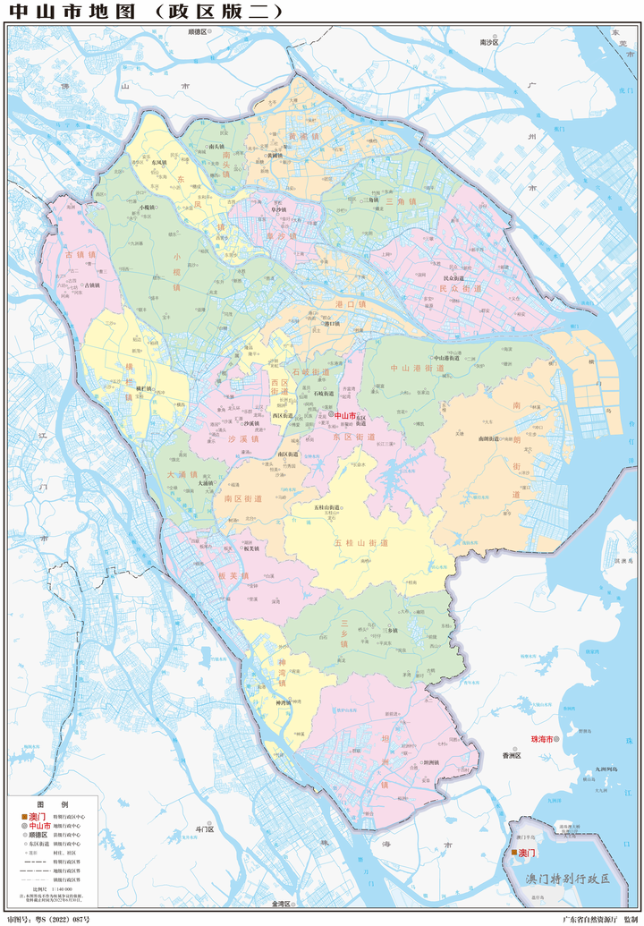 图文解读中山市行政和地理(2023年高清地图) - 知乎