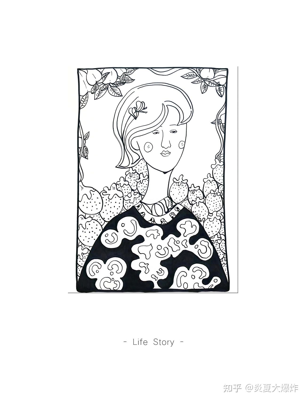 如何画简单的黑白人物装饰画