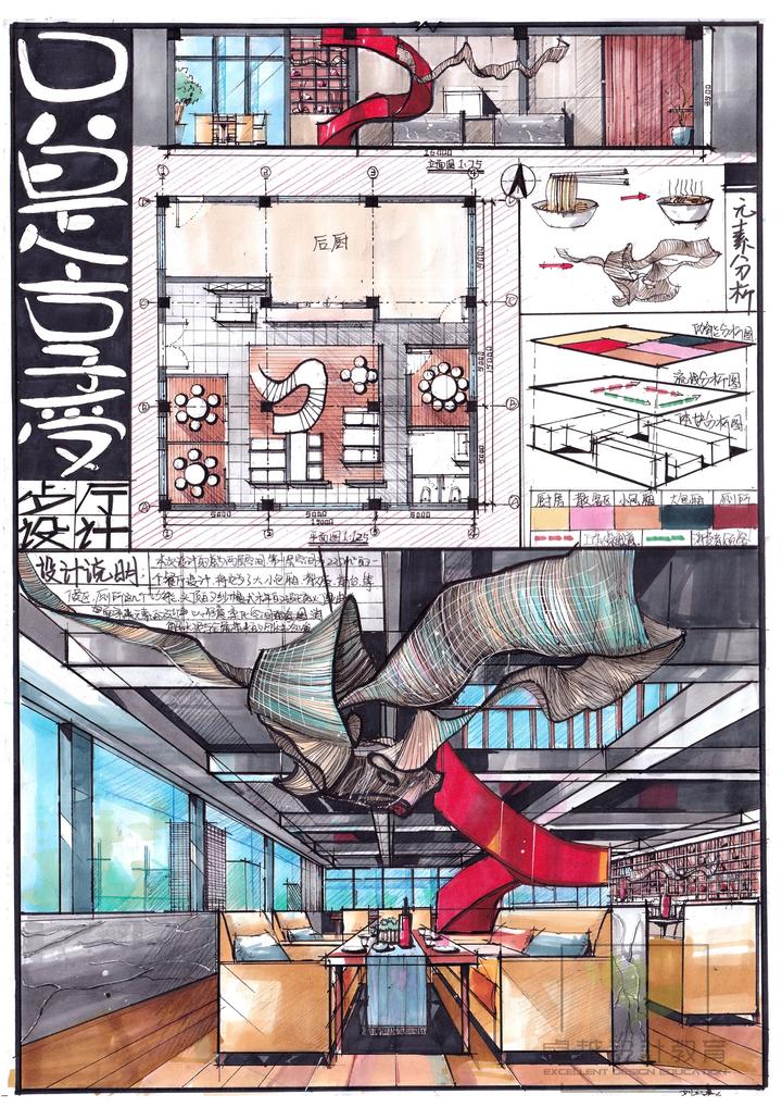 室内考研方案餐厅空间设计！ - 知乎