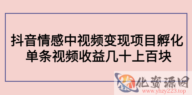 副业孵化营第5期：抖音情感中视频变现项目孵化 单条视频收益几十上百插图