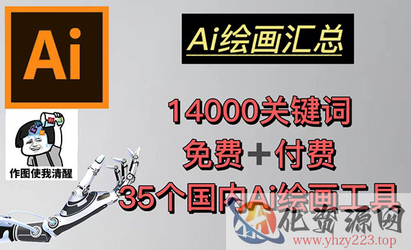 《AI绘画汇总》14000关键词+35个国内AI绘画工具(兔费+付费)头像壁纸不愁_wwz