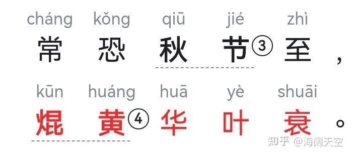 焜黄华叶衰中的华衰二字该怎么读