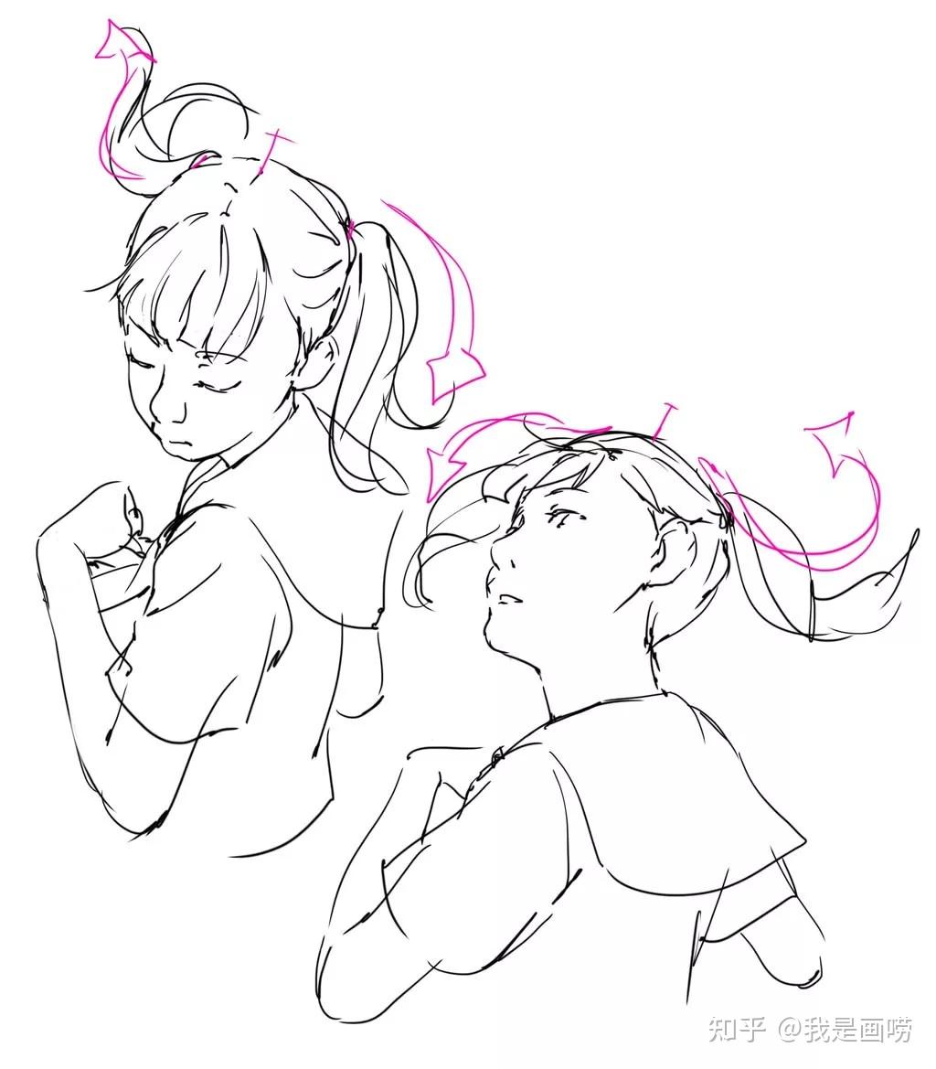 怎样画好在半空中飘动的头发