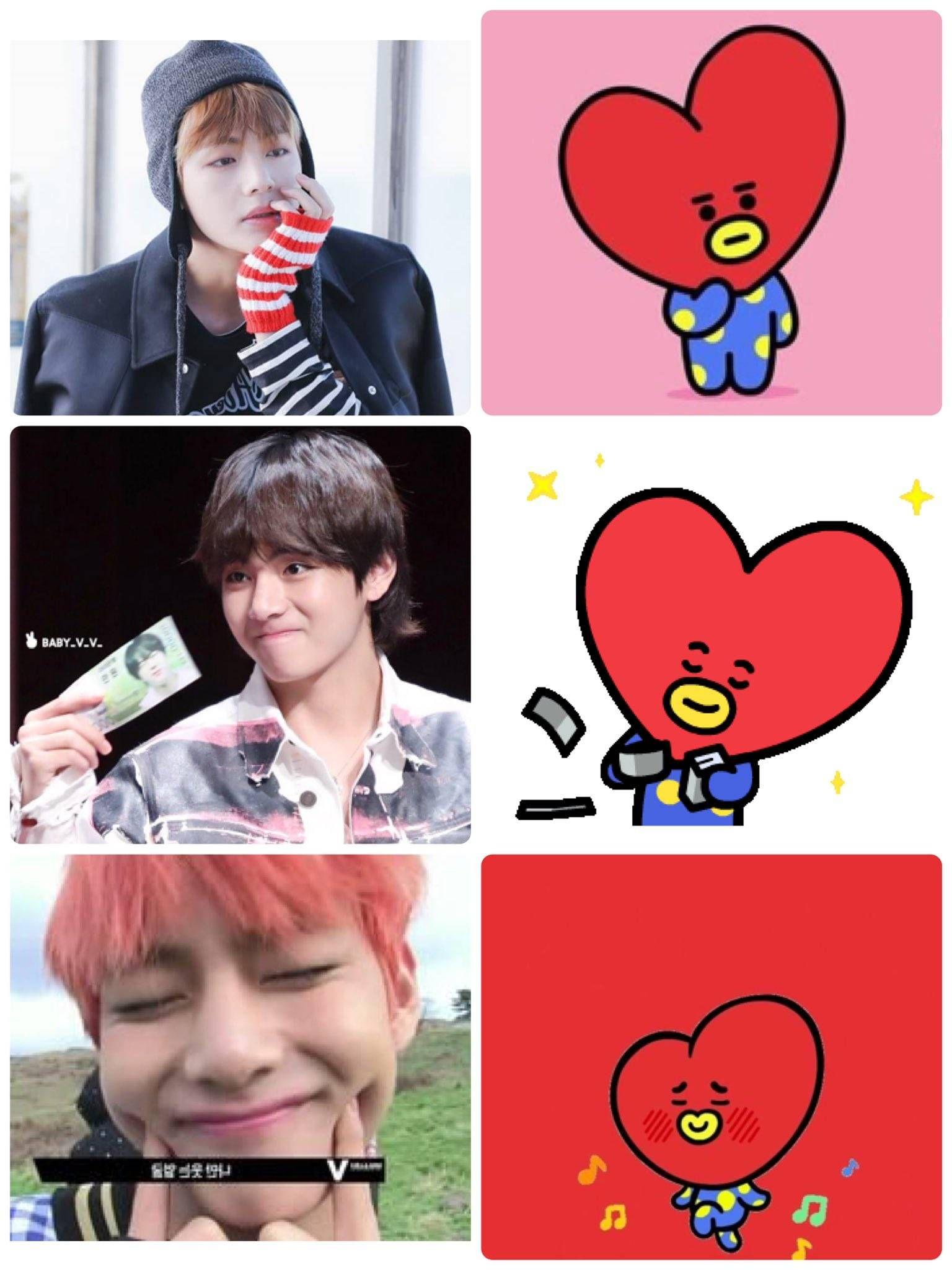 bt21里的每个人物对应bts里的哪个成员最好有图哇