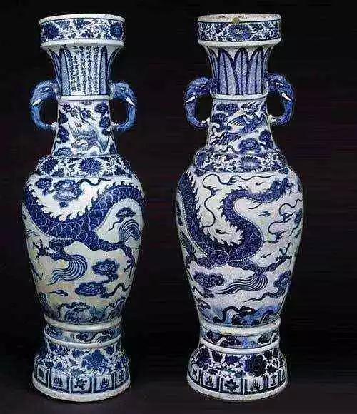 中国　青花　花卉文　双象耳瓶　N　R5711B 中国 青花 花卉文 双象耳瓶 N R5711B 中国 青花 花卉文 双象