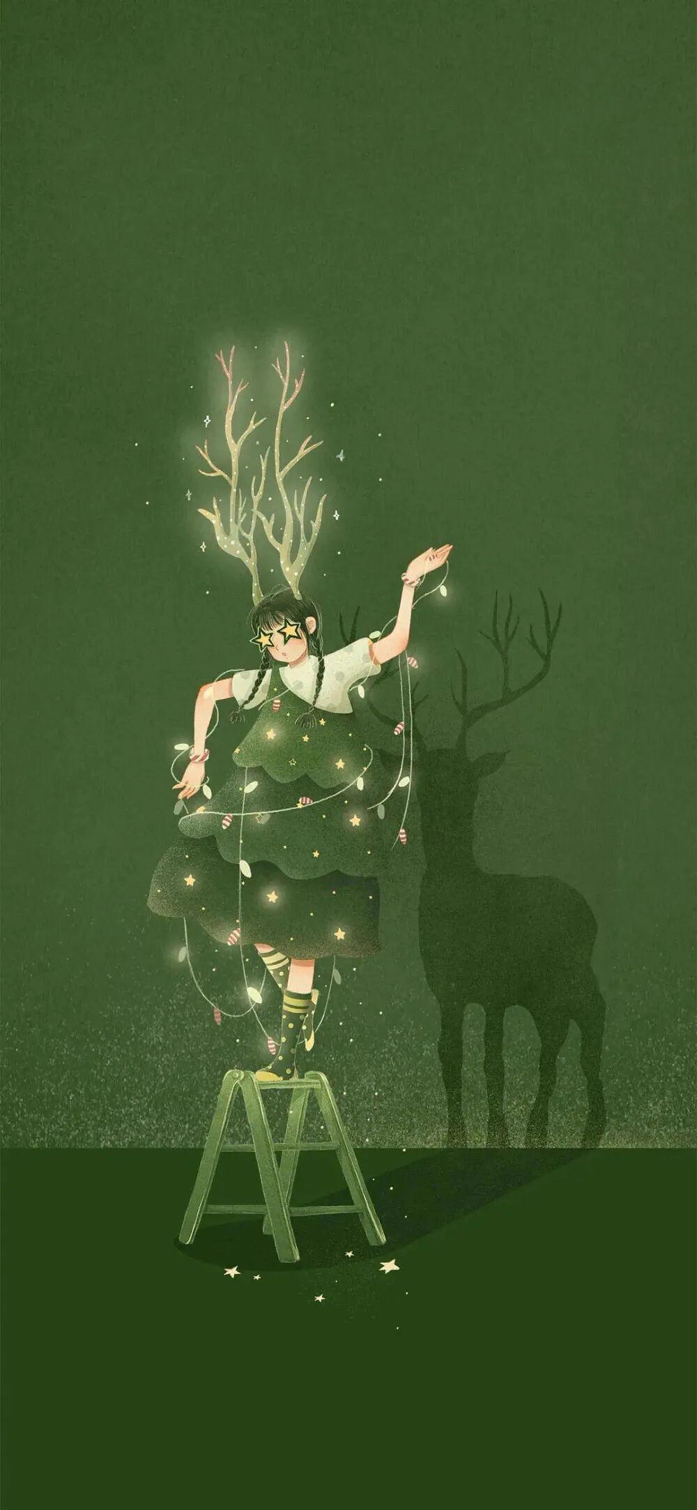 有没有淡绿色的全面屏手机壁纸推荐