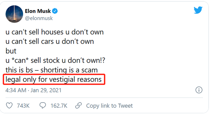 马斯克说的vestigial是什么意思?