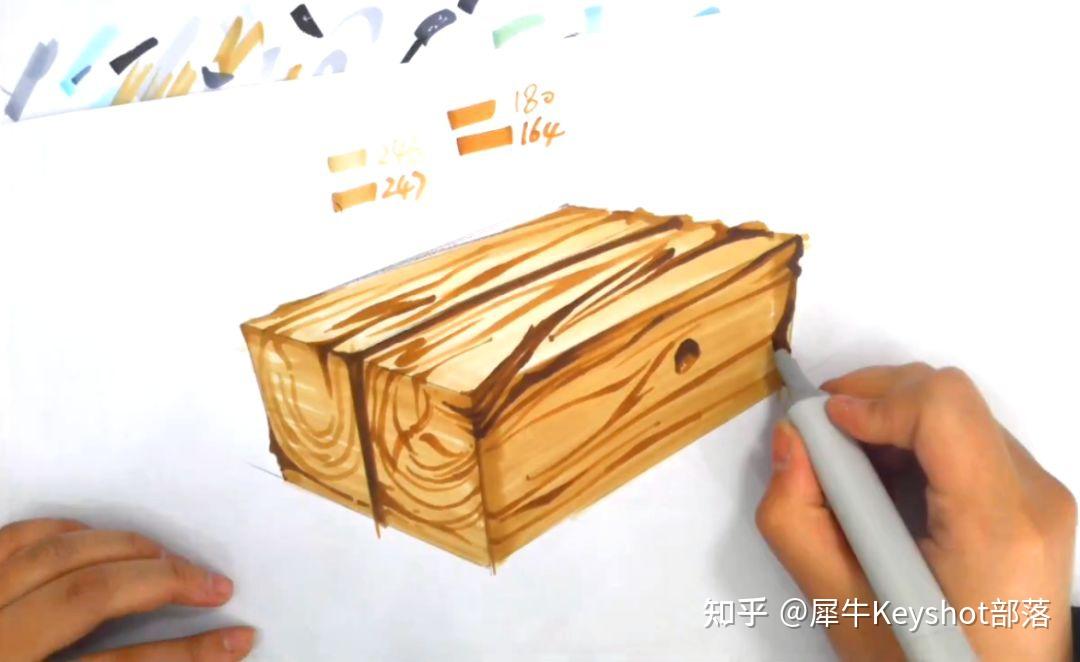 马克笔如何画木纹材质