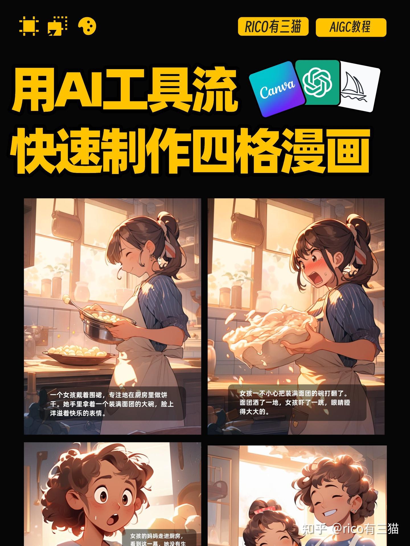 变现利器!用AI工具流快速制作四格漫画 - 知乎