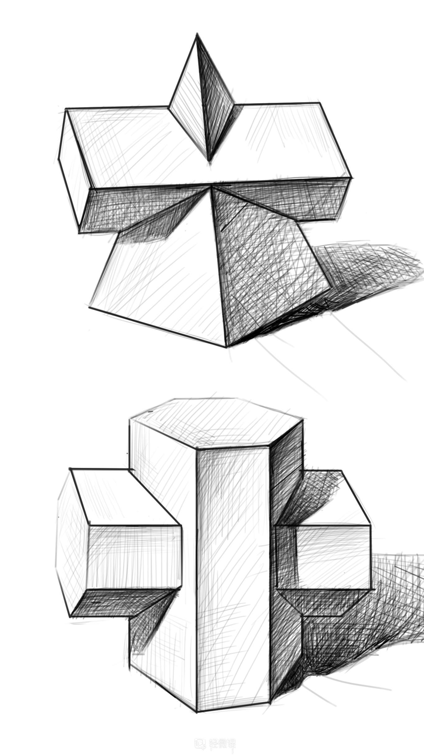 简单几何几何穿插体景物切面五官圆面五官石膏怎样才能知道自己画到