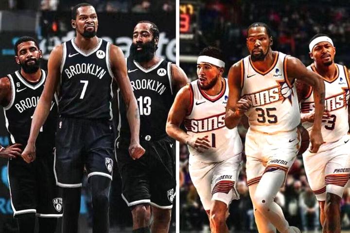 三巨头打打停停太阳和篮网剧本雷同杜兰特也太倒霉了吧