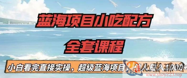 蓝海项目小吃配方全套课程，小白看完直接实操，单人日入1000+【揭秘】