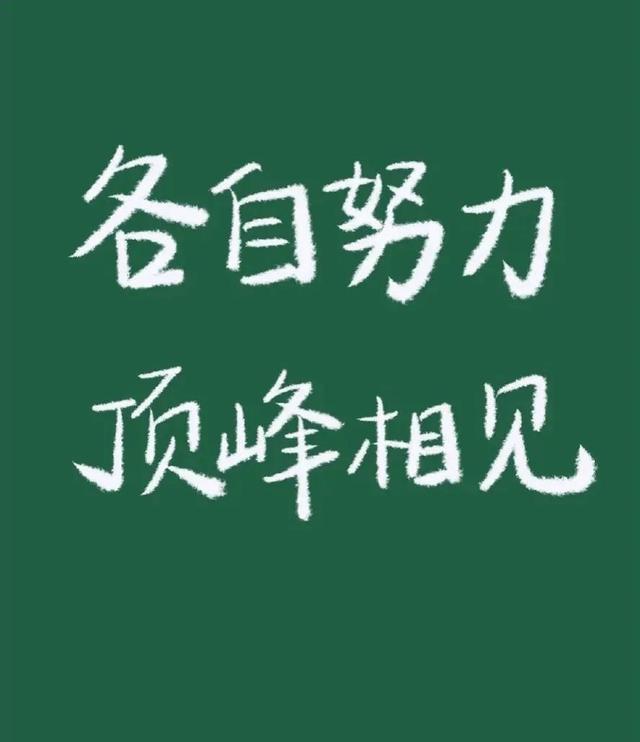 我们各自努力,然后顶峰相见