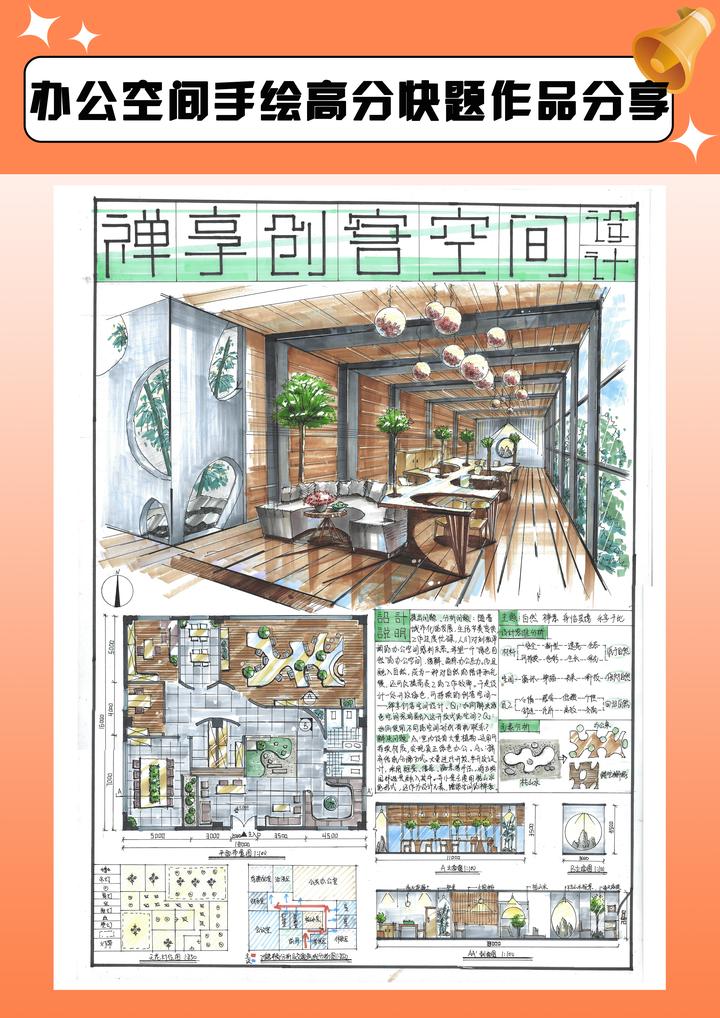 【环艺室内方向】办公空间手绘快题作品分享 - 知乎