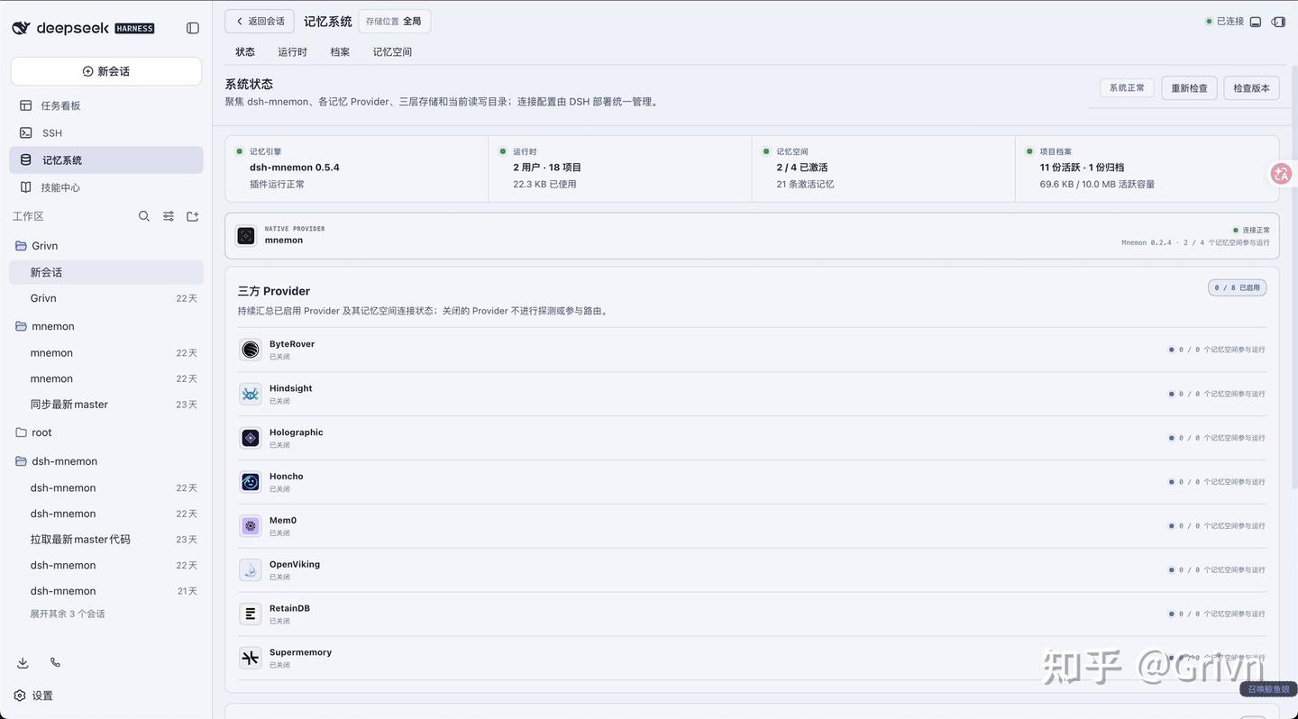 从一个记忆系统插件开始理解 DeepSeek Harness：dsh-mnemon 的可组合架构与 RSI 探索 - 知乎