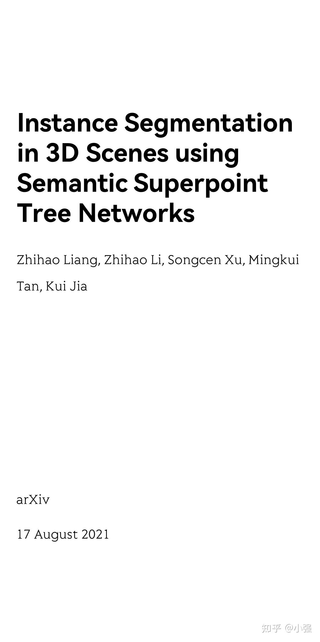 Instance Segmentation in 3D Scenes using Semantic Superpoint Tree ...