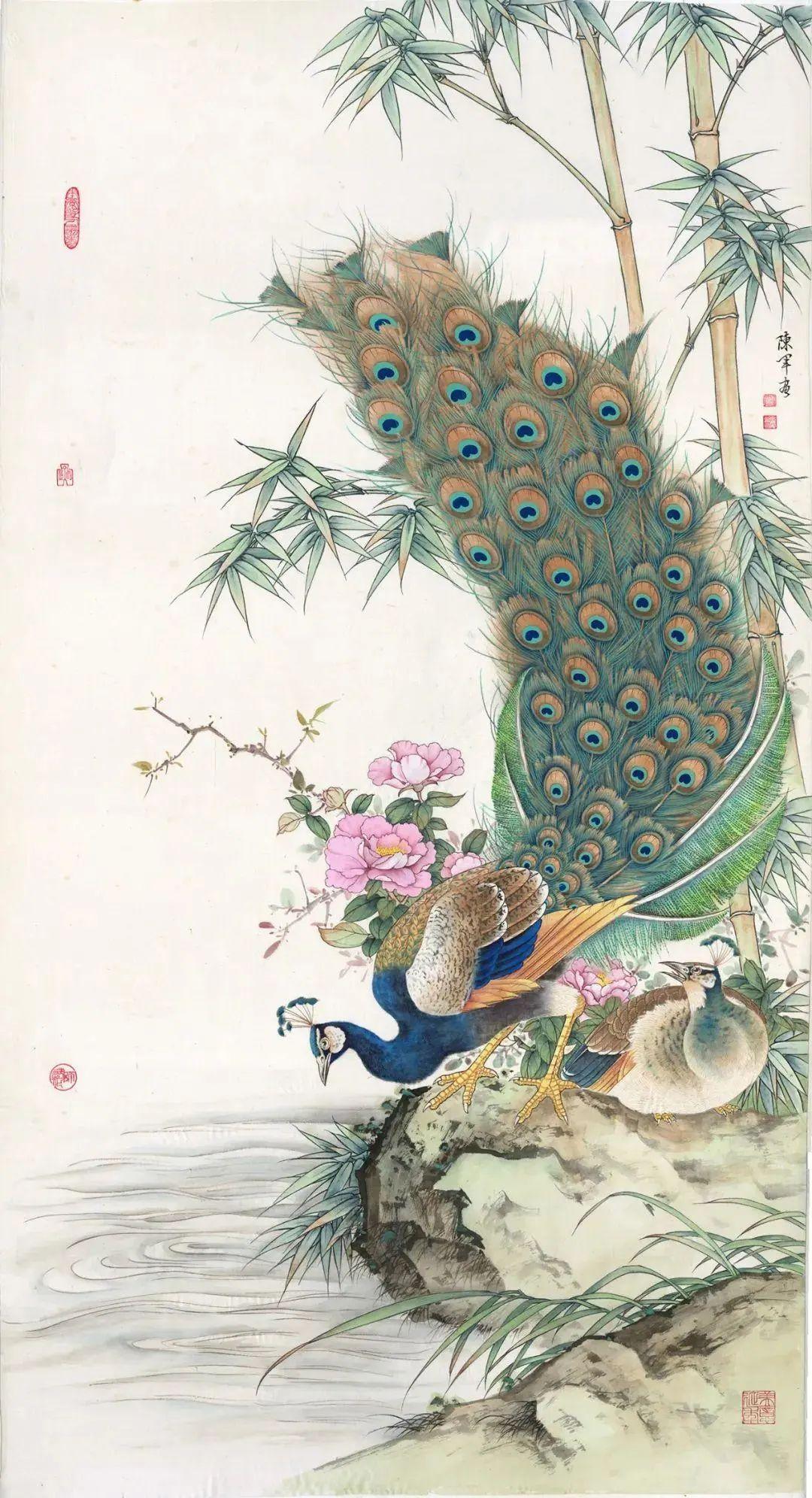 艺术世界】富贵溢彩，华美国色｜陈军工笔新作- 知乎