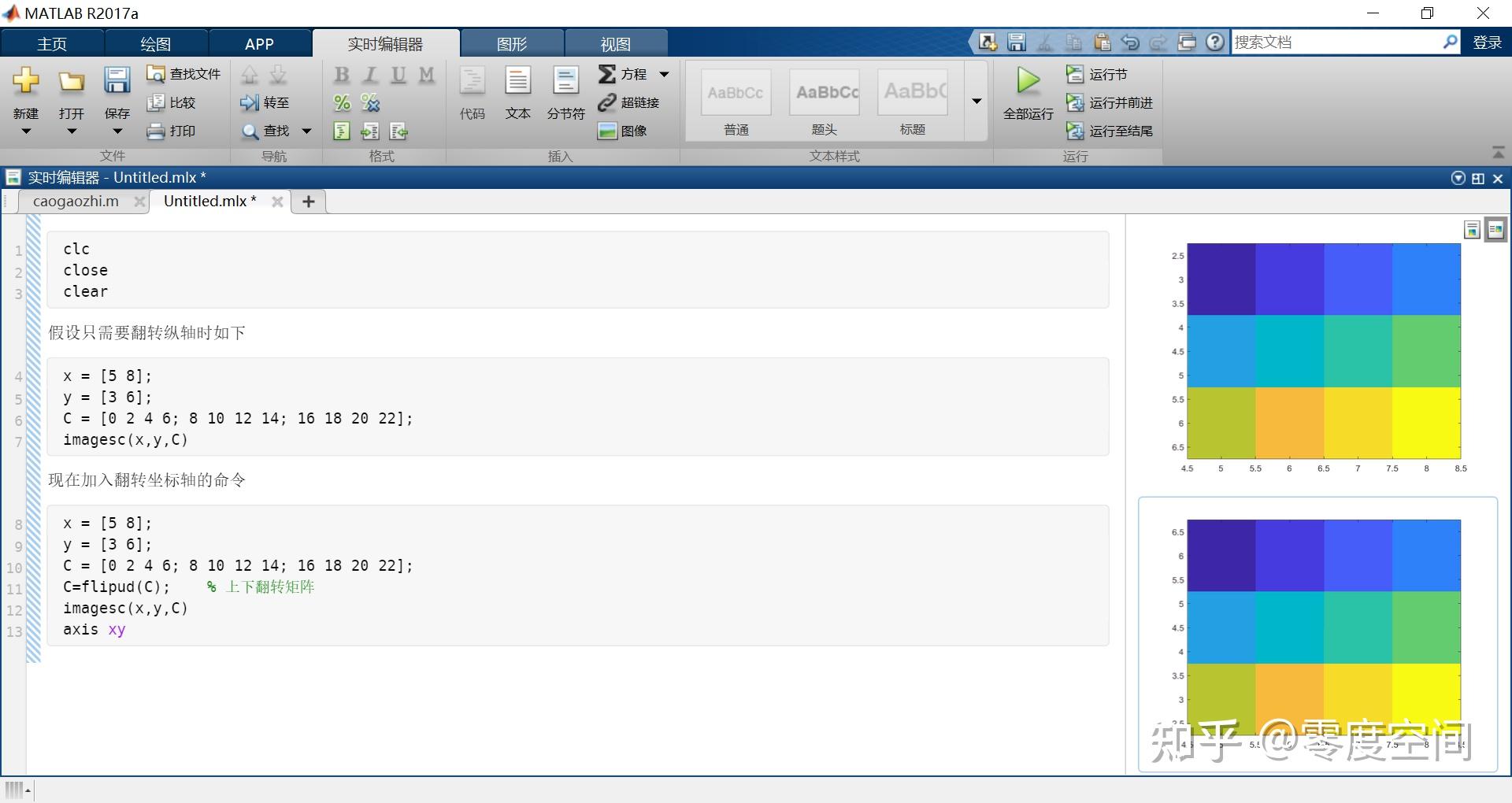 MATLAB中imagesc函数显示坐标问题？ 知乎