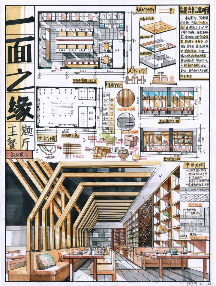 室内考研 | 餐厅设计 | 学生作品 - 知乎