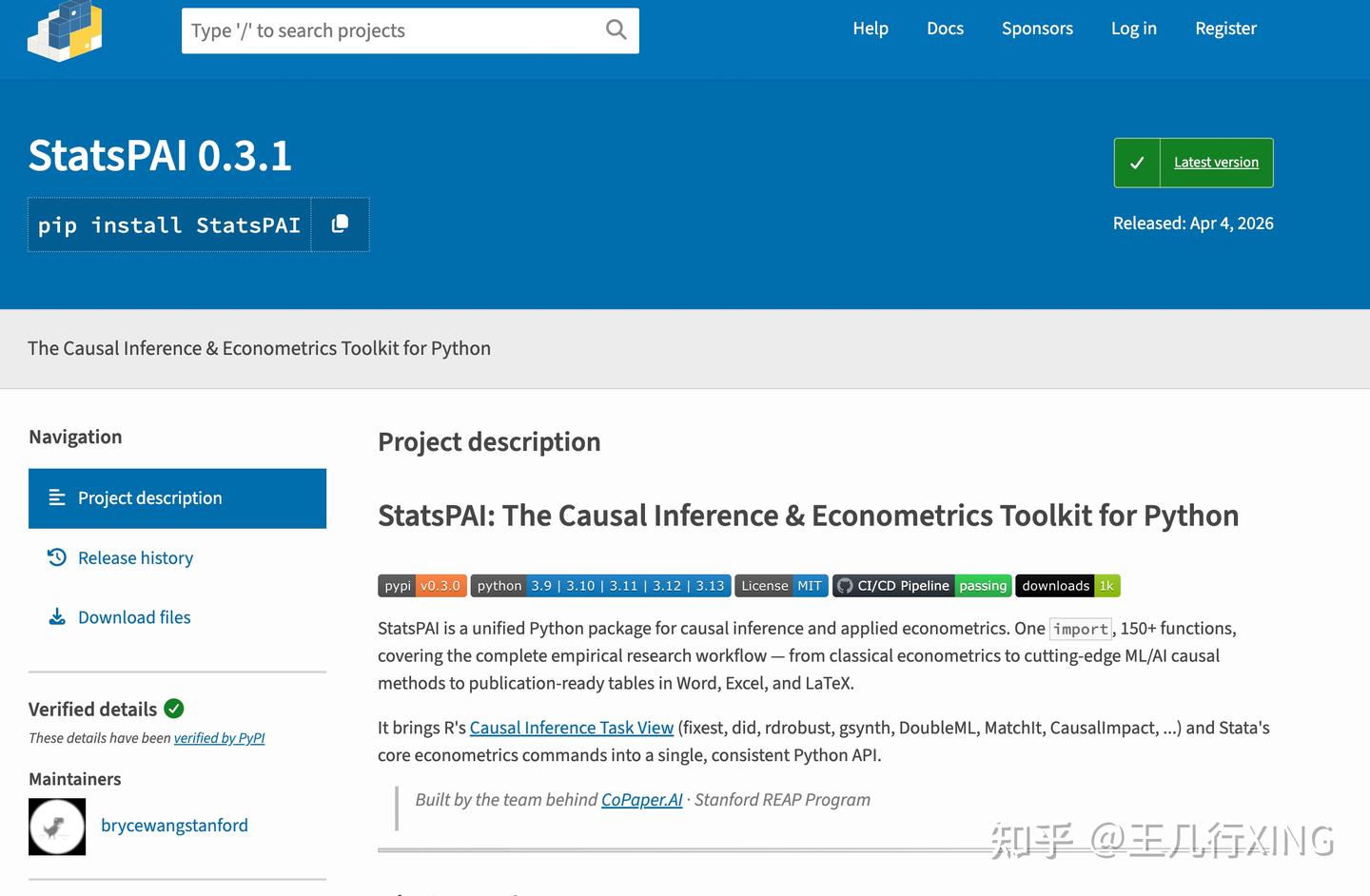 StatsPAI：面向 Agent 设计的Python计量包 - 知乎