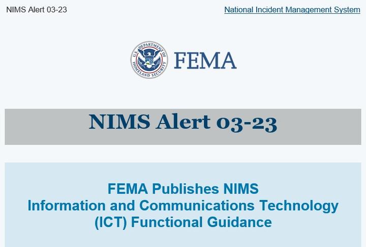 FEMA发布《NIMS ICT功能指南》 - 知乎