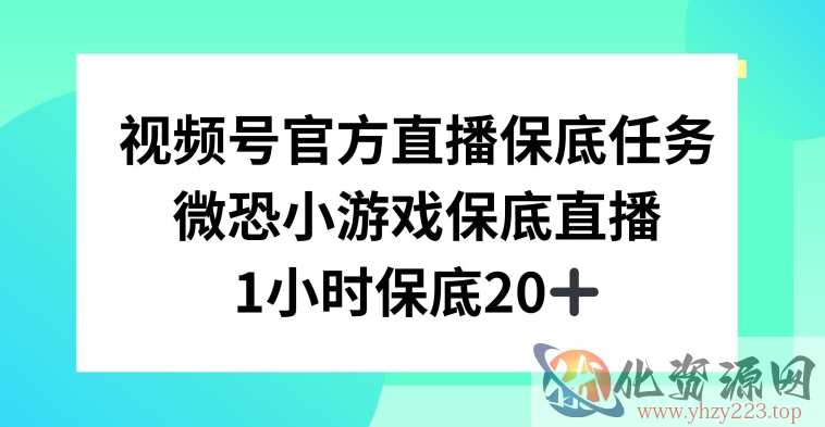 视频号直播任务，微恐小游戏，1小时20+【揭秘】