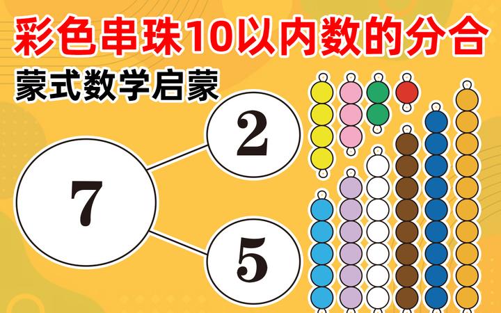 蒙氏数学启蒙彩色串珠10以内数的分合