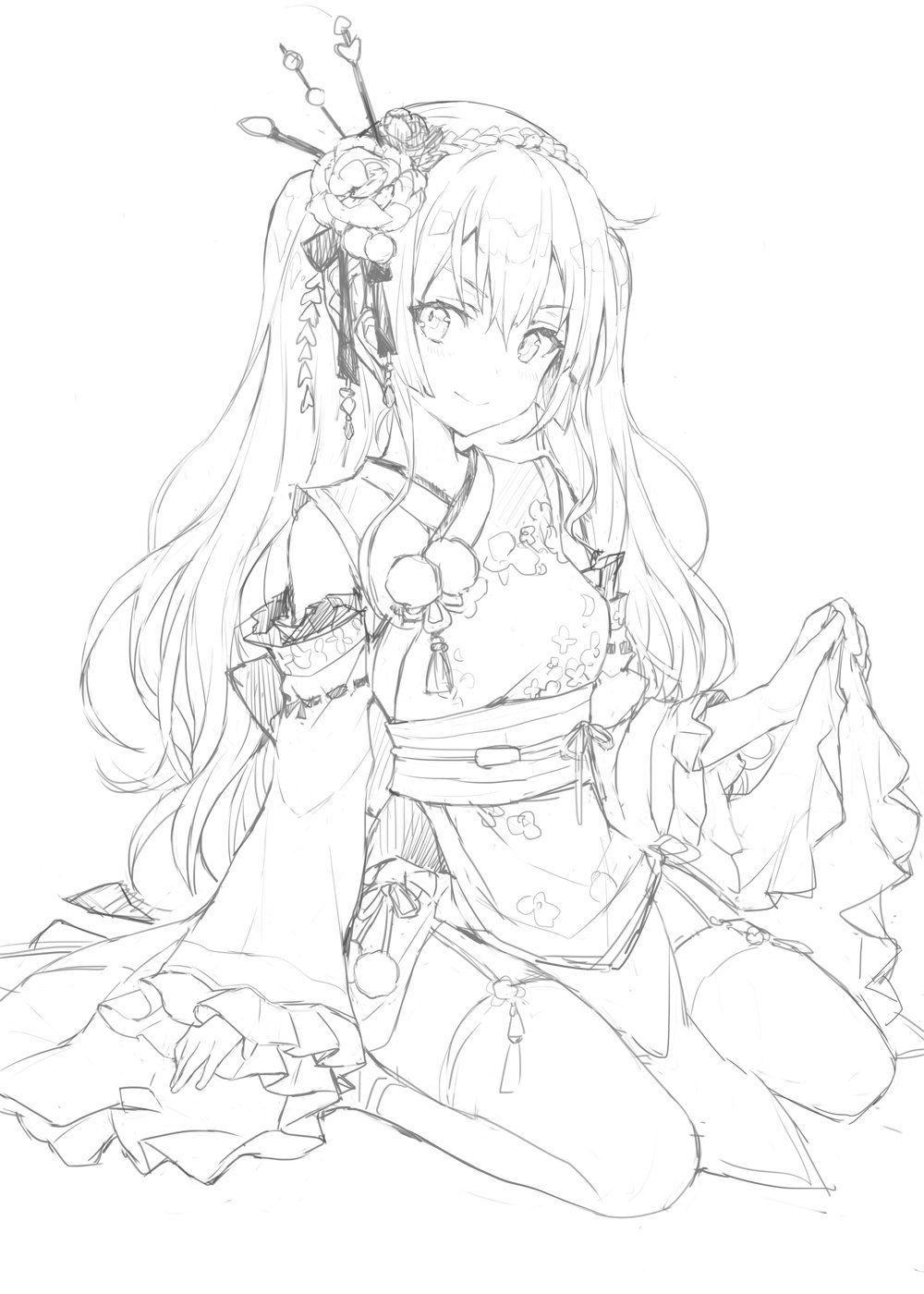 有没有什么适合新手临摹的简单线稿最好是动漫的