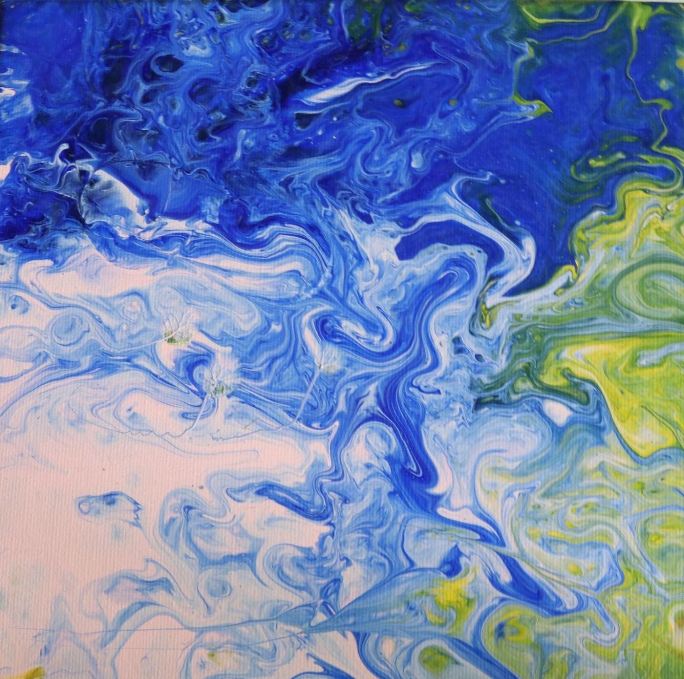 抽象流彩油画或丙烯画是怎么画出来的?