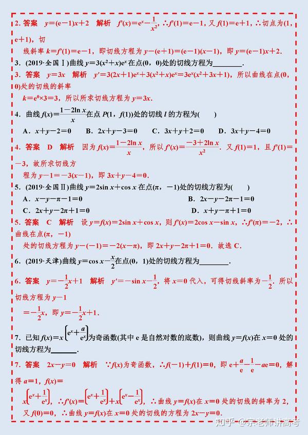 高中导数都包括哪些知识点、题型、方法、技巧?