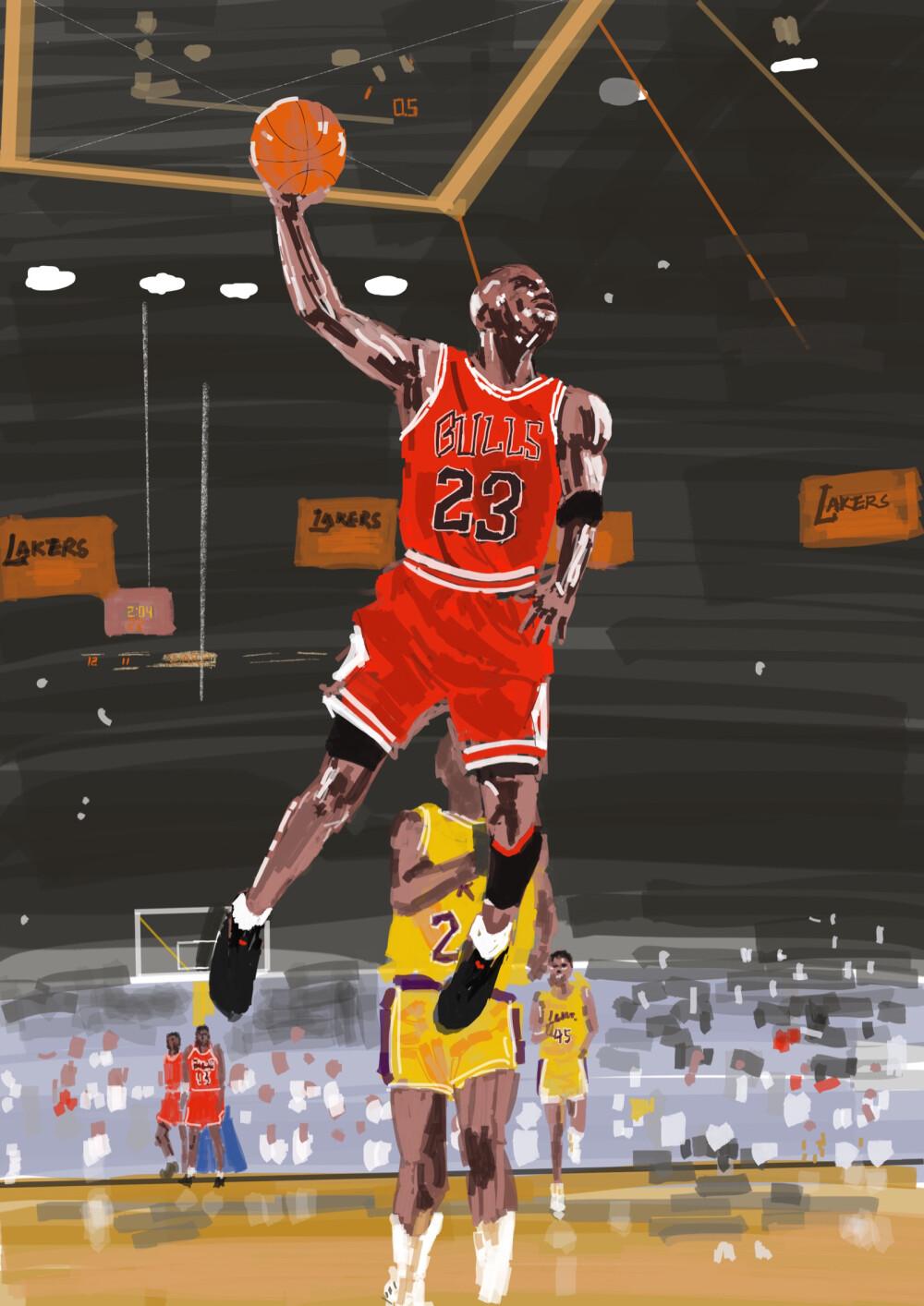 乔丹投篮的高清壁纸