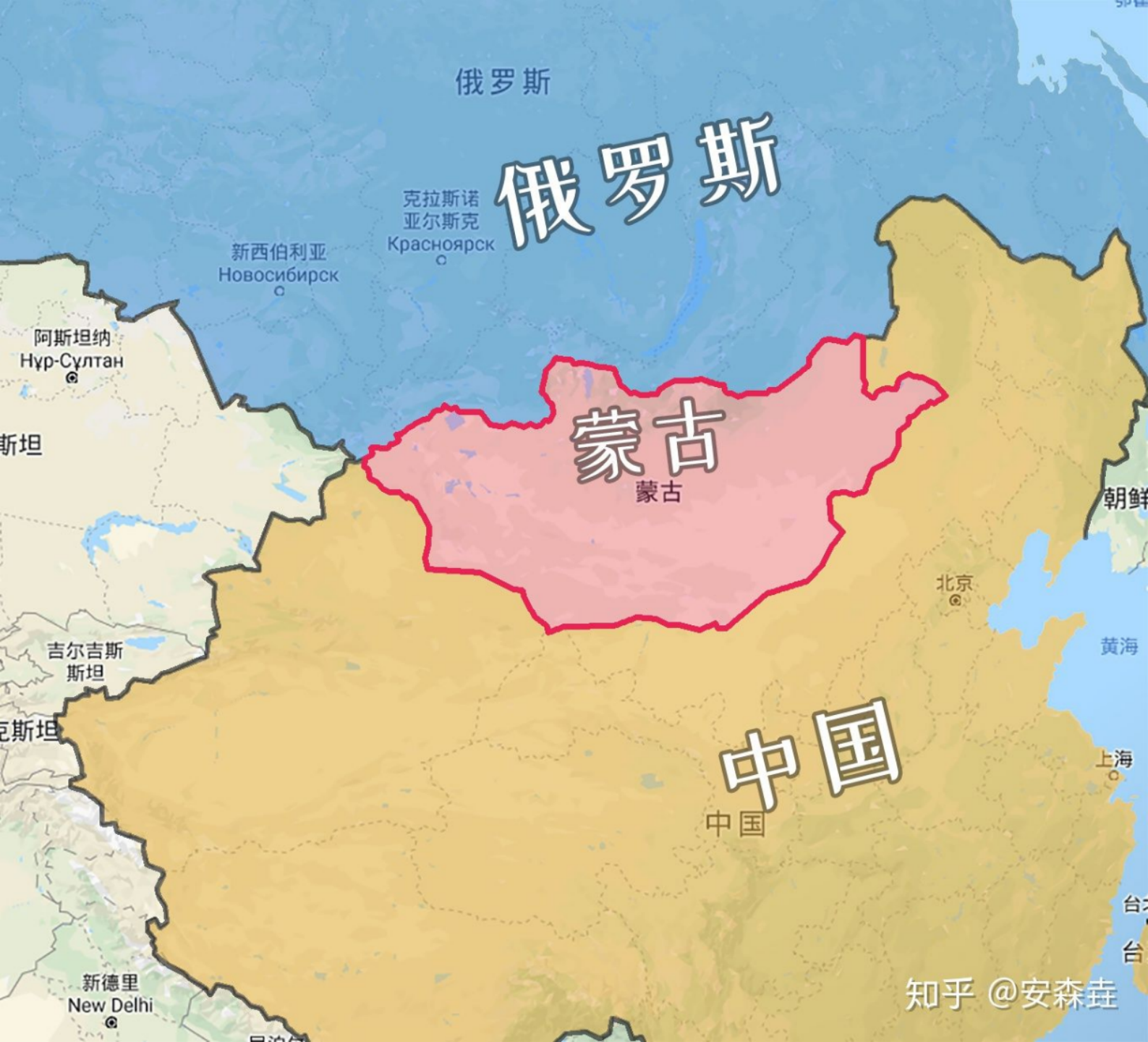 图 2：蒙古地理位置