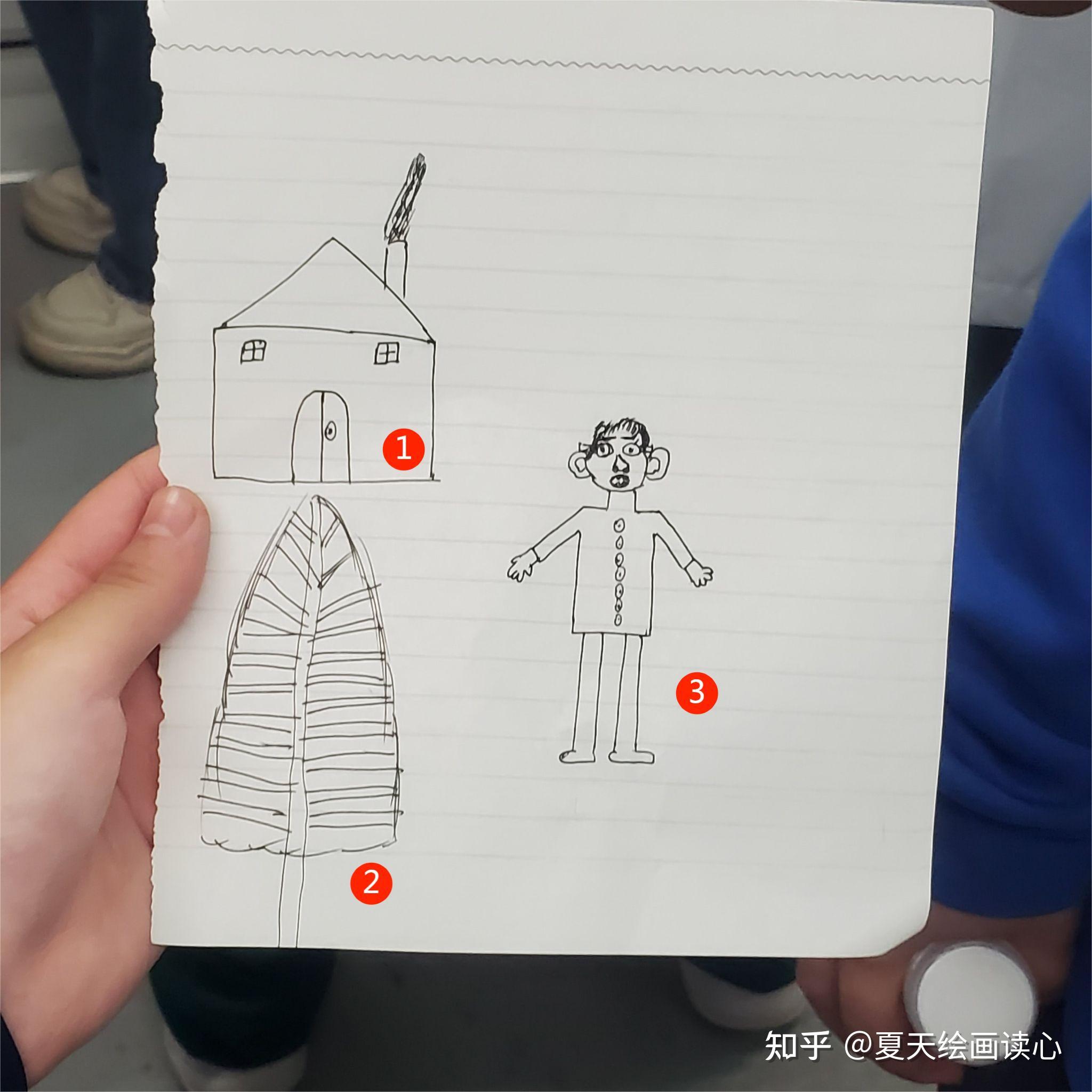 我们班一个学生画的房树人,想请人看一下?