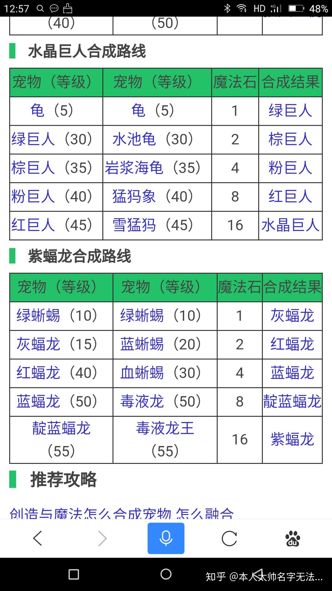 創造與魔法各個寵物合成表