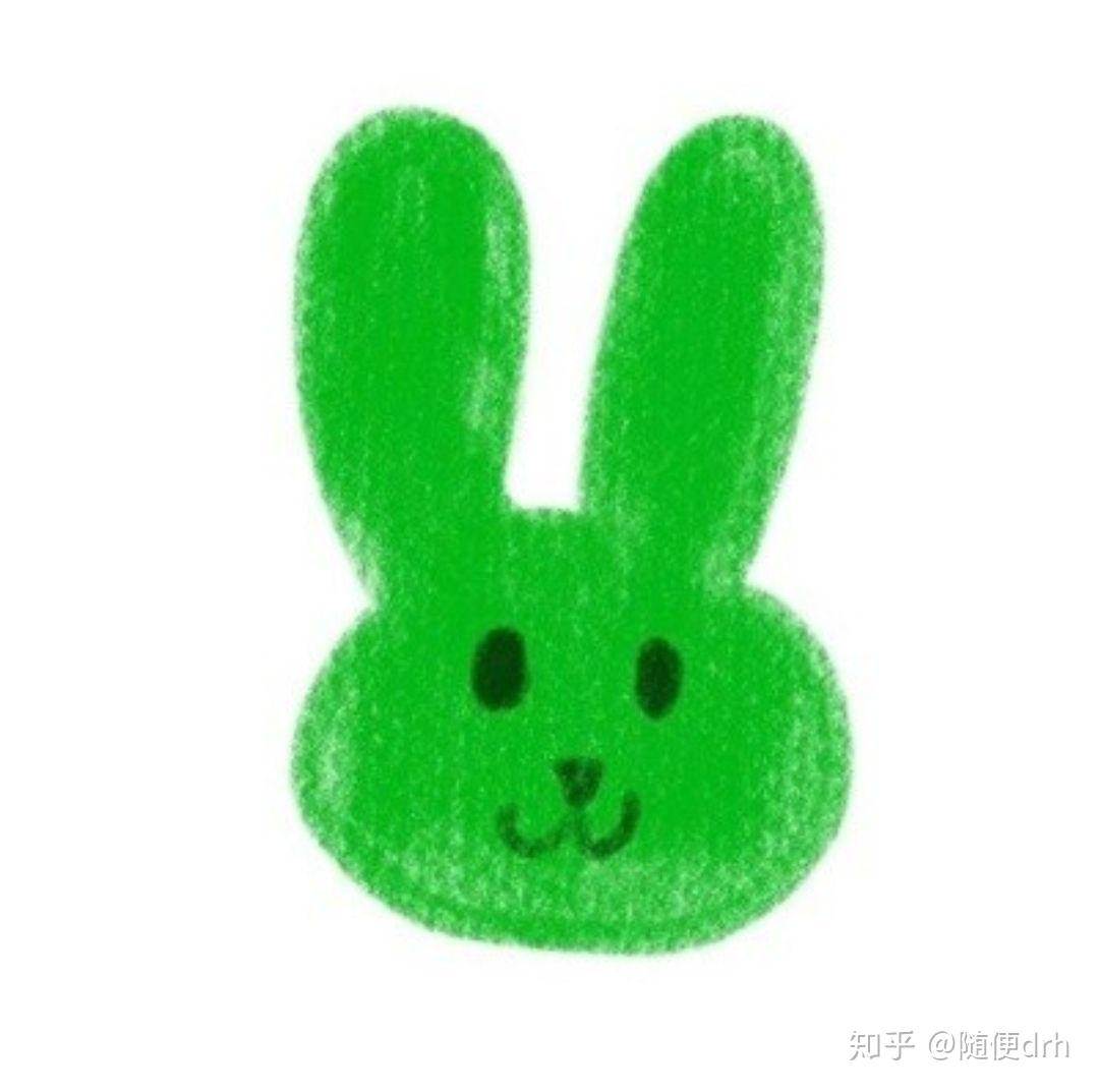 顾淼画的绿色兔子图片