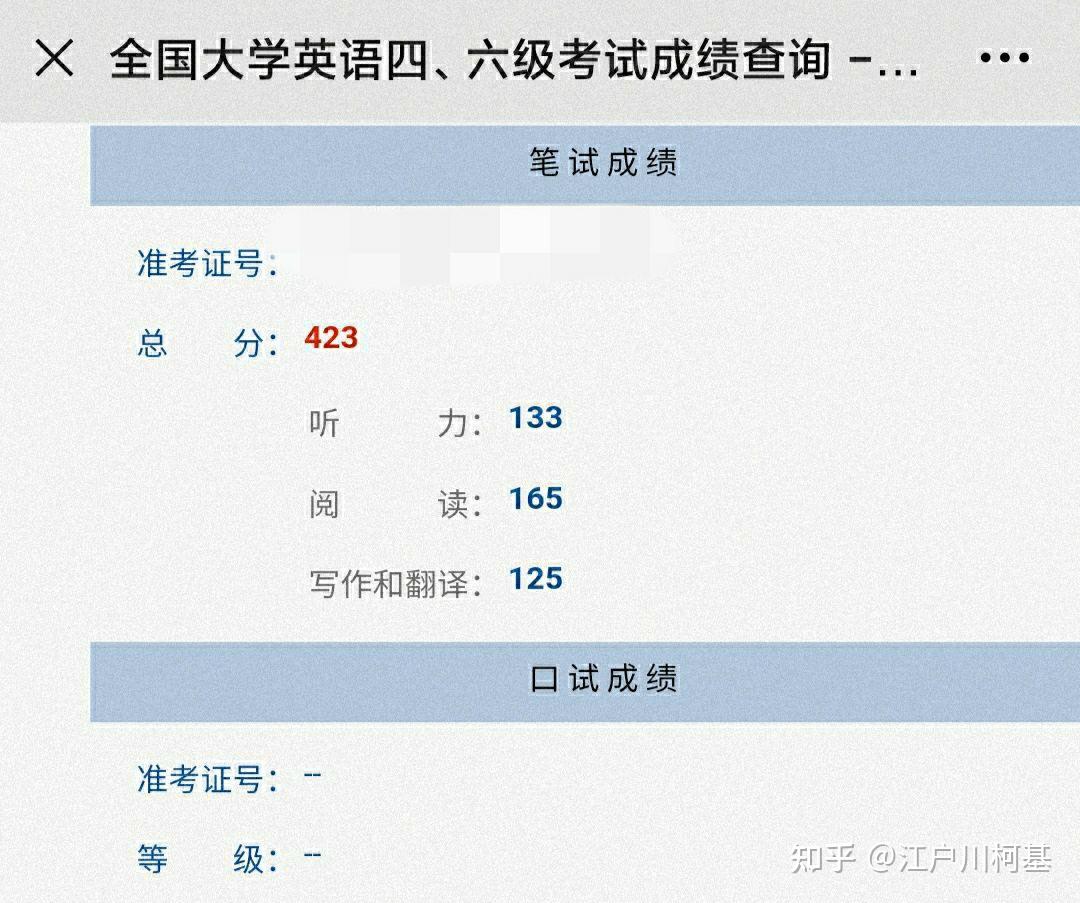 四级考试成绩查询图片