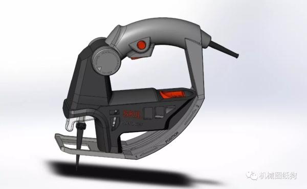 工程機械手持電動鋼絲鋸3d模型圖紙solidworks設計