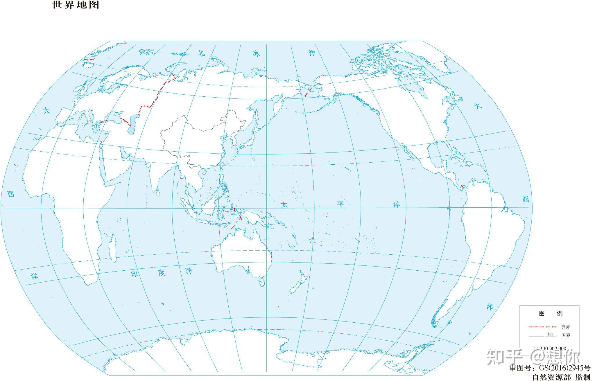 有没有有国界的空白世界地图