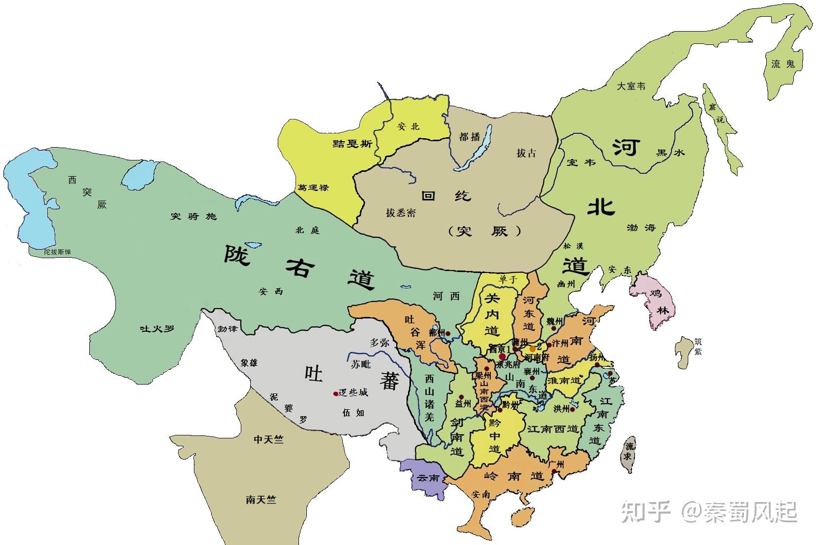 唐朝时期的疆域最远曾经达到过现在的哪里有地图标识一下吗