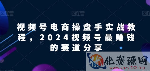 视频号电商实战教程，2024视频号最赚钱的赛道分享插图