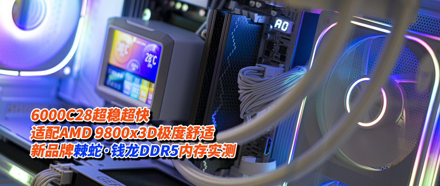 6000C28超稳超快,适配AMD 9800x3D极度舒适,新品牌棘蛇·钱龙DDR5内存实测
