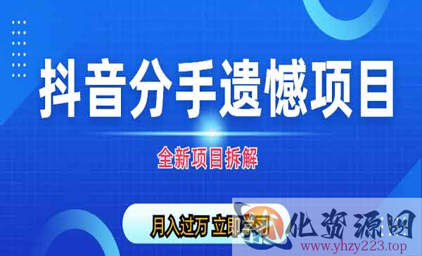 《抖音分手遗憾项目》私域项目拆解_wwz